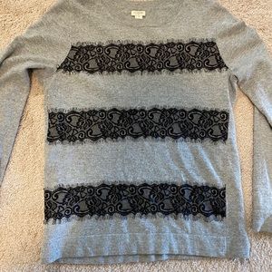 J. Crew lace trimmed sweater